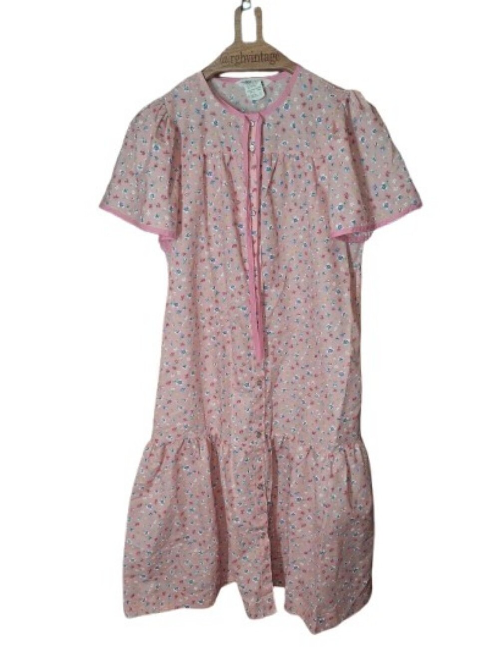 Vintage Models Coat House Dress Pink Floral Grandma Core/cottage Size 10